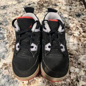 Kids Air Jordan 4 Retro Black Cement